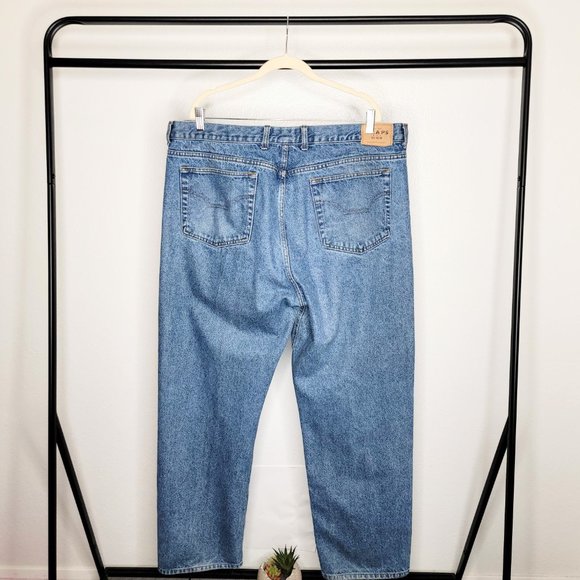 CHAPS Denim Men's Vintage 90s Relaxed Fit Blue Denim Jeans Size 42x32 - Picture 7 of 10